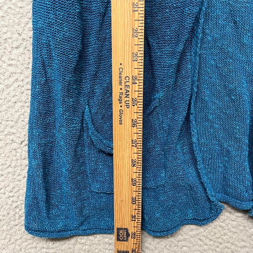 Coldwater Creek Sweater Womens XL Blue Linen Cardigan 1 Button Coastal Beach - Picture 7 of 12