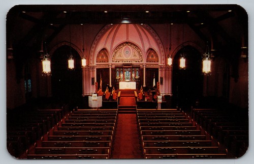 Cartolina Veduta Interno Cristo Chiesa Luterana Allentown Pennsylvania PA - Foto 1 di 2