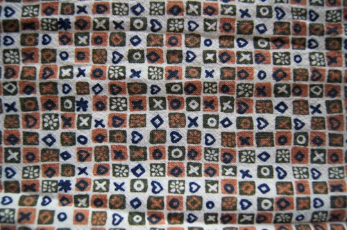 Almost 1 Yard Brown Black Cream Checked Cotton Fabric 30" x 56" Non Soft Texture - Picture 1 of 2