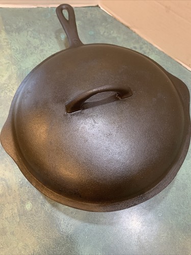 Vintage Iron Age #8 Cast Iron Chicken Fryer & Lid *Lye Cleaned *Seasoned *1930’s - Picture 12 of 12