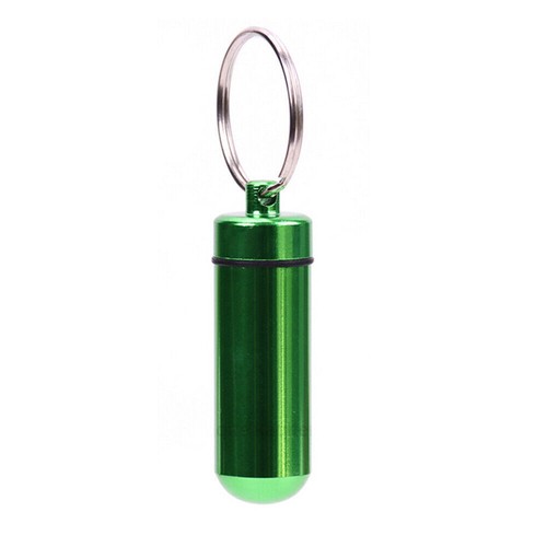 1x Mini Metal Medicine Pill Box Case Bottle Holder Container Keychain Waterproof - Picture 22 of 25