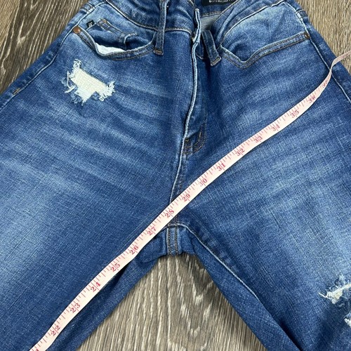 Judy Blue Blue Medium Wash Distressed Boyfriend Fit Women's Jeans Size 5/27 - Picture 8 of 10