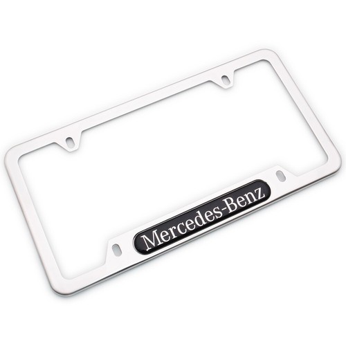Chrome Stainless Front Rear For Mercedes-Benz Car License Plate Frame Cover Gift - Picture 2 of 8