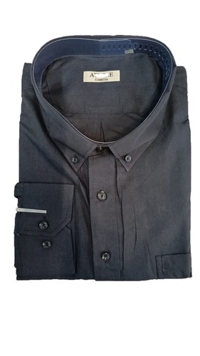 Camicia Uomo Manica Lunga 100 Cotone Taglie Forti 45 46 47 48 49 50 Blu Celeste - Foto 11 di 17