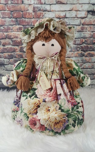 Handcrafted Door Stop Decorative Doll Display Décor 18" Inch Lace Ribbons Bows - Picture 1 of 12