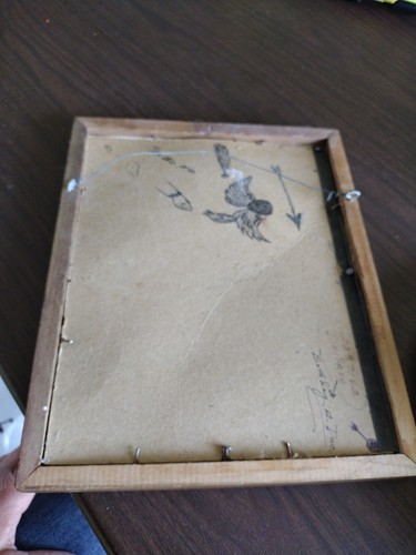 Vintage Mid Century Boy And Dog  Framed Art 11 X 9” - Picture 8 of 8