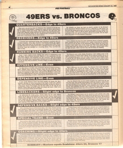 Sportnachrichten Fußballzeitung, (1/22/90), John Elway, Joe Montana ~ gut - Bild 8 von 9