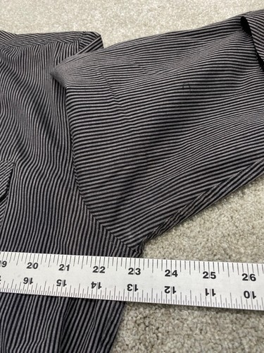 Sovereign Code Shirt Men's Large Long Sleeve Button Up Black Gray Striped 6000 - Picture 12 of 13