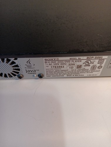 Sony BDP-S580 Blu-Ray Disc & DVD Player - Wi-Fi - No Remote - Picture 9 of 12