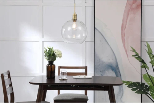 Elegant Lighting LD6207 Emett 1 Light 13"W Pendant - Brass - Picture 3 of 3