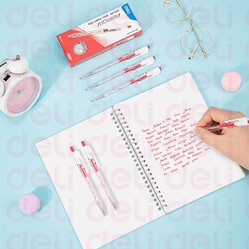 Deli Retractable Ballpoint Pens Low Viscosity Medium Ball Pen 0.7mm Tip 12 PCs - Picture 7 of 23