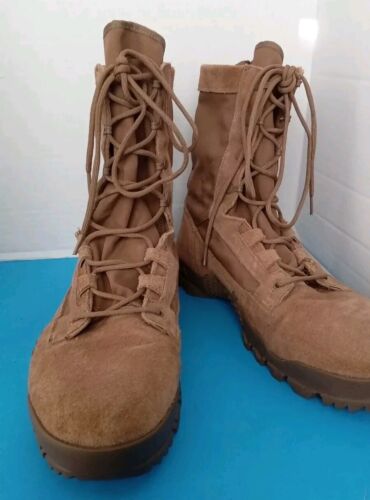 Tactical Military Combat Boots Desert Tan Suede Leather Lace-Up Combat Boots - Picture 5 of 11