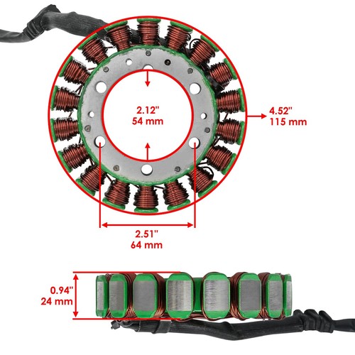 Stator for Kawasaki Bayou 400 KLF400 4X4 1993 1994 1995 1996 1997 1998 1999 - Picture 2 of 7