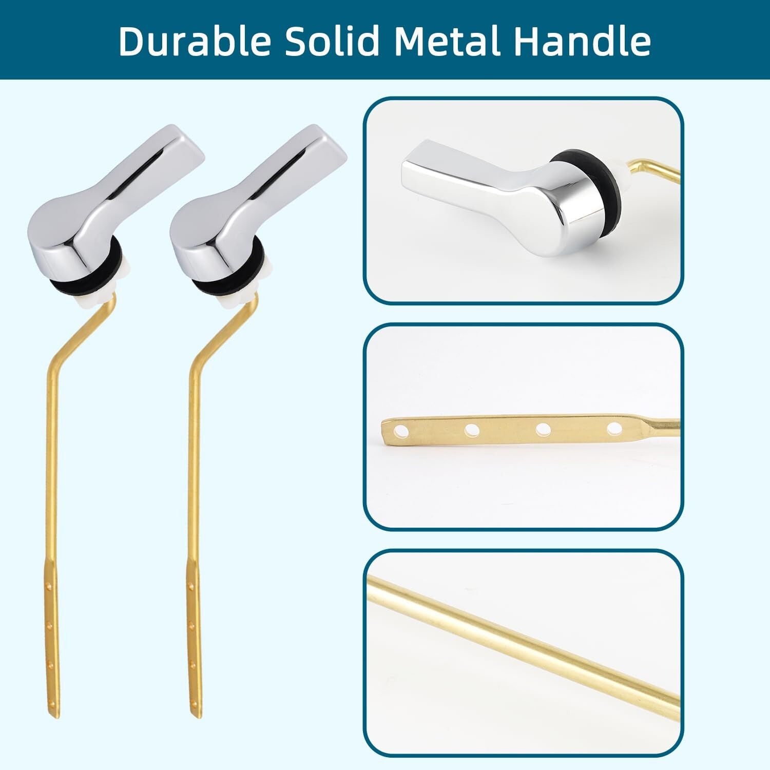 2Pack Universal Toilet Trip Lever Toilet Tank Side Mount Handle Lever