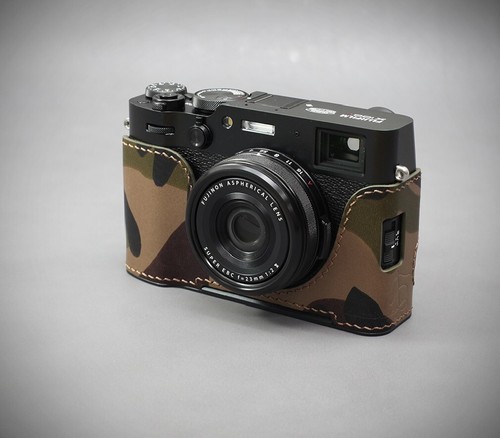 LIM'S Handmade Genuine Leather Camera Half Case For FUJIFILM X100VI Camouflage - Picture 1 of 10
