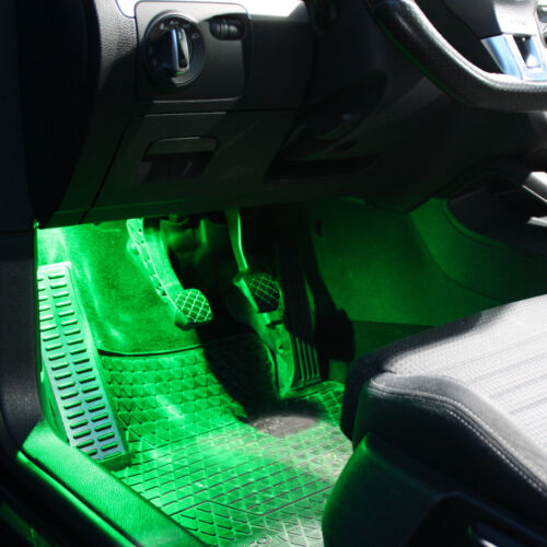 2x LED Footwell Lighting Module - VW Golf 5 6 7 Passat Polo Cc White Blue Mod B - Picture 5 of 6