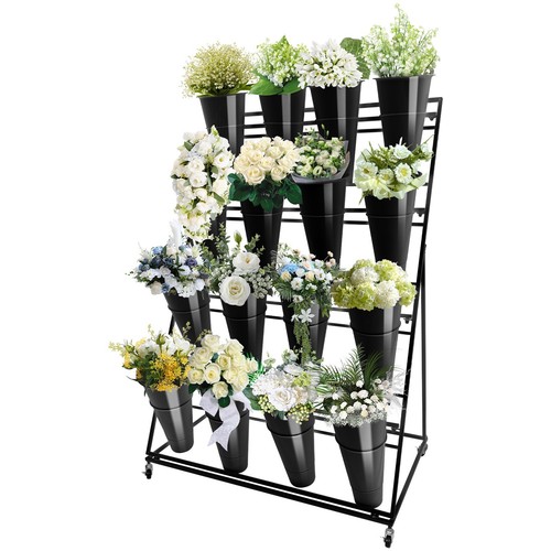 12/16 Pack Buckets Metal Flower Display Flower Stand Shelf Graden Wedding Indoor - Picture 19 of 24