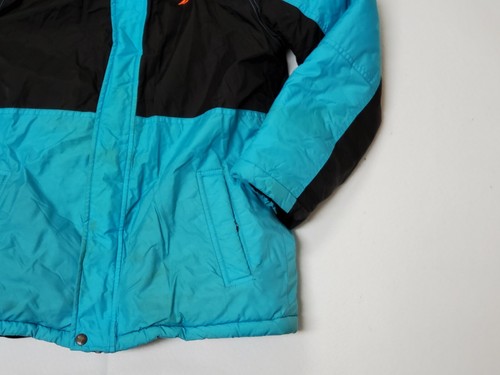 Nautica Youth Size M/M 10/12 Turqoise And Black Hooded Winter Puffer Coat L276 - Picture 4 of 12