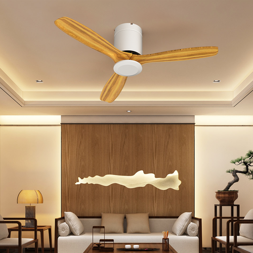 52" Quiet Reversible Timer Ceiling Fan 6 Speeds w/Remote Control & 3 Wood Blade - Picture 10 of 11
