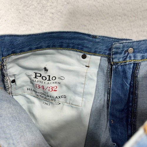 Polo Ralph Lauren Jeans Mens 34x32 (36x30.5) Blue HAMPTON Relaxed Straight Light - Picture 6 of 11