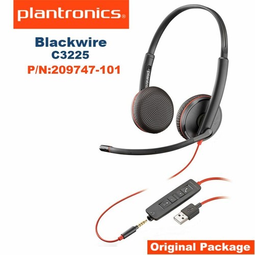 Plantronics Blackwire 3225 USB Type-A Corded Stereo UC Headset, 209747-101 NEW - Picture 1 of 1