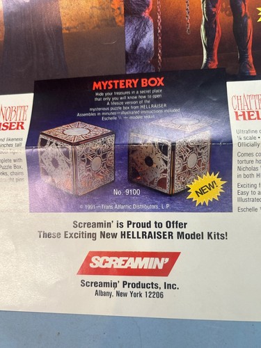 1991 SCREAMIN' HELLRAISER PINHEAD CHATTERER MODEL KIT DEALER BROCHURE 8-1/2"X11" - Picture 4 of 4