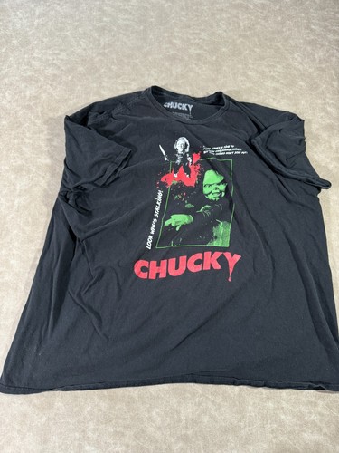 Chucky Mens Child’s Play Short Sleeves Crew Neck Pullover Black T-Shirt 3XL - Bild 1 von 7