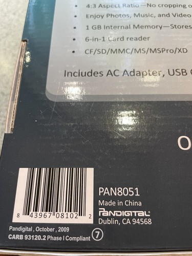 PANDIGITAL PANTOUCH CLEAR 8" DIGITAL PHOTO FRAME 1GB 6400 IMAGES FACTORY SEALED - Picture 2 of 8
