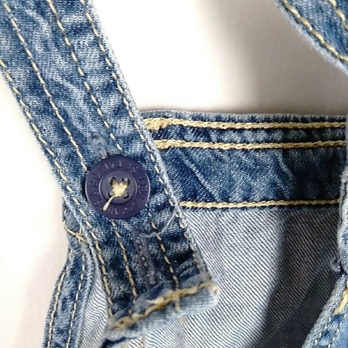 Levi's Overalls Shortalls Size 7 Blue Denim Summer Girls Shorts Dungarees Levi - Picture 7 of 11