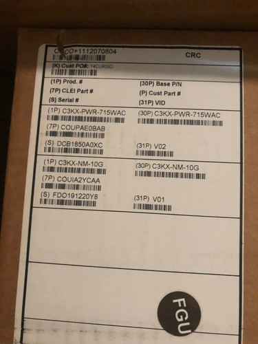 Cisco WS-C3750X-24P-S 24-Port PoE Gigabit 3750X Switch w/ C3KX-NM-10G - Picture 3 of 5