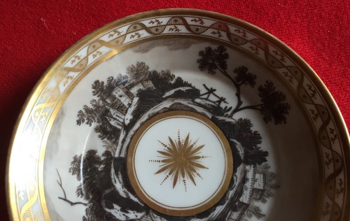 Antike alte Paris Porzellan Untertasse Teller Schale 19. Jh. Empire 1800 - 1810 - Bild 3 von 10