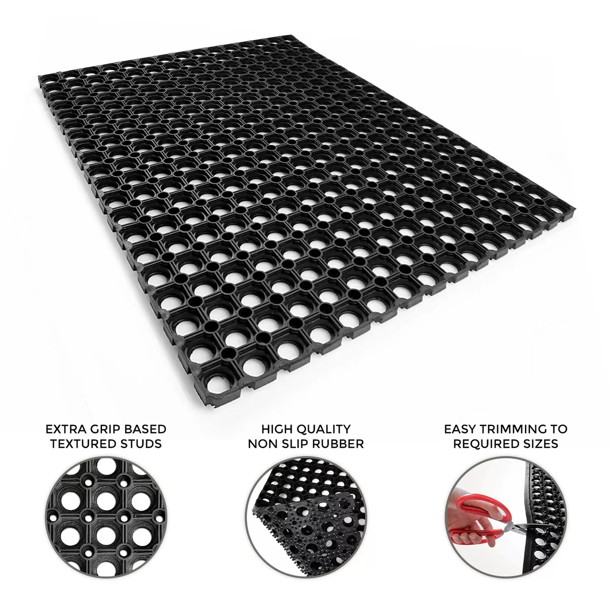 Heavy Duty Non Slip Large Rubber Ring Door Carpet Mat Outdoor Entrance  Drainage