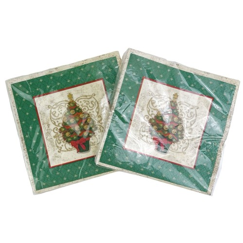 Vintage American Greetings Holiday Servietten 2 Stück Papier Weihnachtsbaum DesignWare - Bild 1 von 8