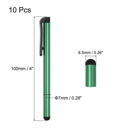 10pcs Stylos pour Écrans Tactiles Universel Capacitif Crayon Sensibilité Vert - Photo 2 sur 7