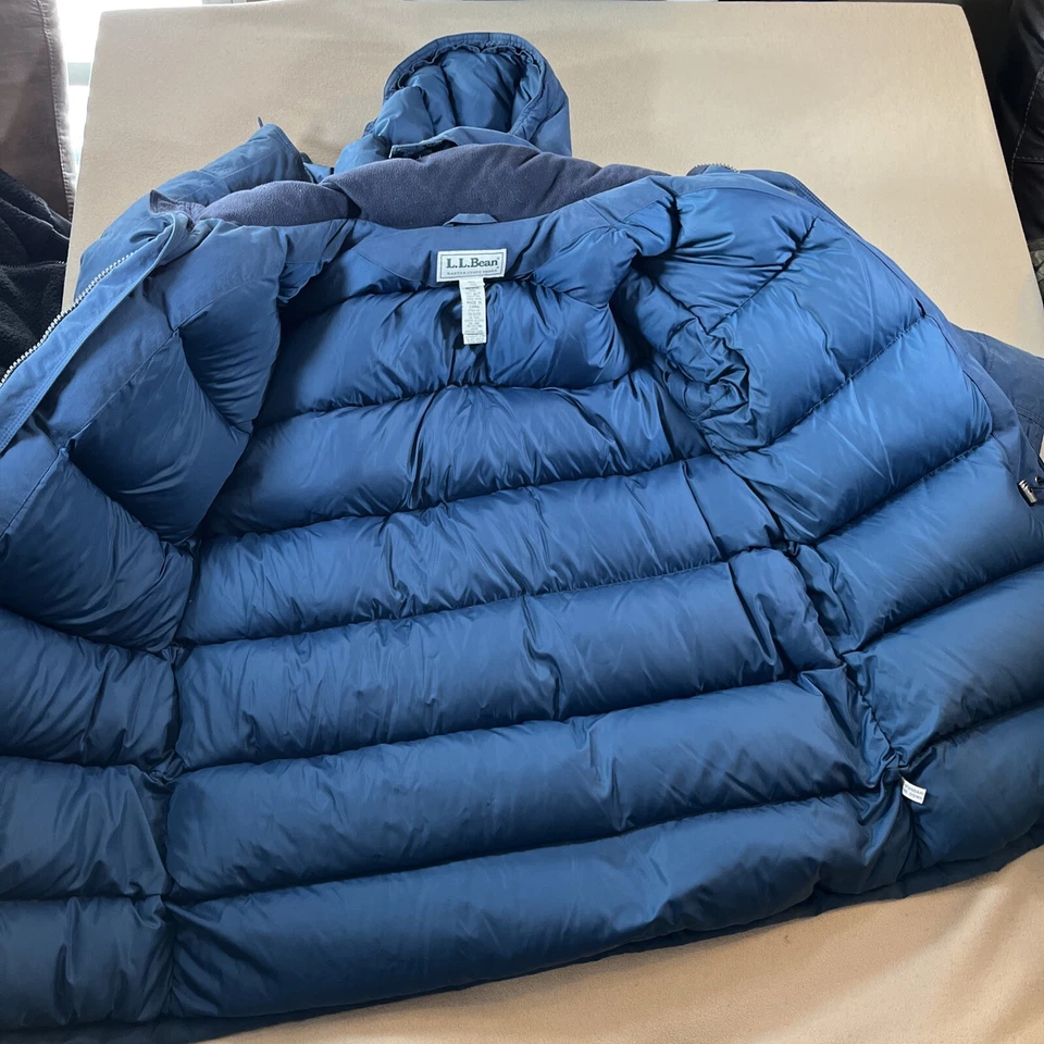 LL Bean Baxter State Goose Down Parka Jacket Mens Sz L Tall Blue Hooded 0CS39 - Image 4 of 4