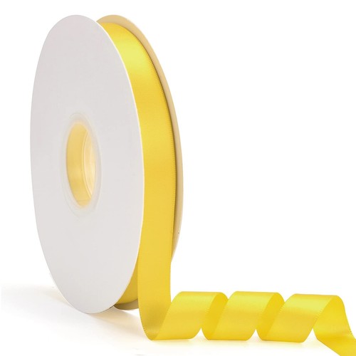5/8" x 50Yds Yellow Double Faced Satin RibbonHigh Density Solid Color RibbonG...