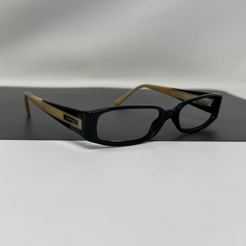 CHANEL 3122 C 943 Black Tan Eyeglasses & Case 53-16-135 Italy - Picture 4 of 14