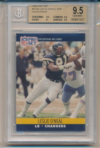 1990 Pro Set Leslie O'Neal (Rookie Card) (#632B) (Sub grades 3-9.5's/1-9) BGS9.5 - Picture 1 of 2