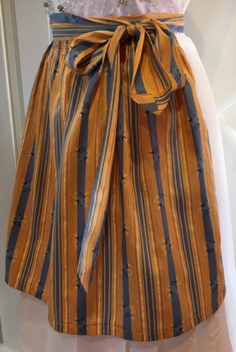 Dirndl Schürze Mini Dirndl Senfgelb/ Blau Wiesn Oktoberfest Gr.34 36 XS/ S