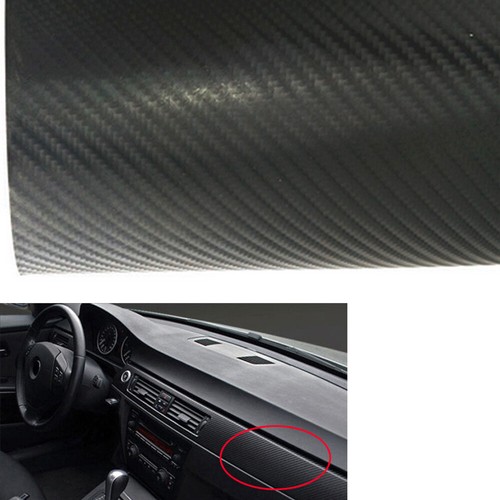 3D Car Interior Accessories Panel Black Carbon Fiber Vinyl Wrap Sticker Decal - Picture 8 of 17