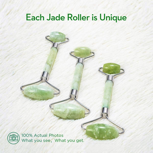 Jade Roller and Gua Sha for Face-3 in 1 Kit with Facial Massager Tool,100% Real - Picture 4 of 12