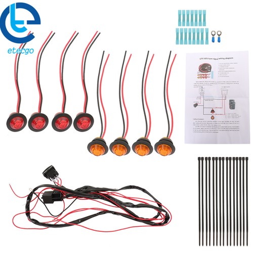 For UTV SXS Kawasaki Mule Teryx 4 Street Legal LED Rocker Switch Turn Signal Kit - Picture 8 of 8