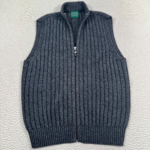 Lothlorian Merino Possum Sweater Vest Mens L Full Zip Ribbed Knit New Zealand
