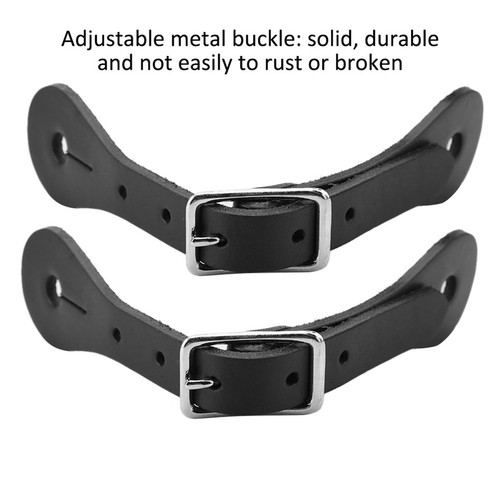 1 par de accesorios para montar a caballo cuero genuino espuela ecuestre Str Hbh - Imagen 4 de 9