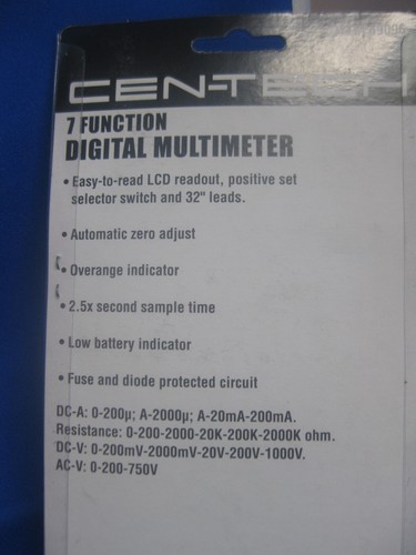 CEN-TECH 7 Function Digital Multimeter 69096 - Picture 4 of 4