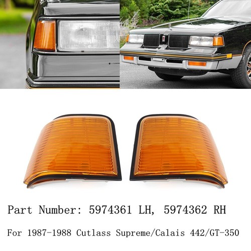 Set For 1987-1988 Cutlass Supreme/ Calais 442/ GT-350 LH & RH Marker Lights Lens - Bild 1 von 13