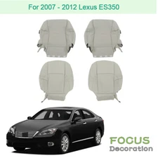 For 2007-2012 Lexus ES350 Gray Driver+Passenger Bottom+Top Perforated Seat Cover
