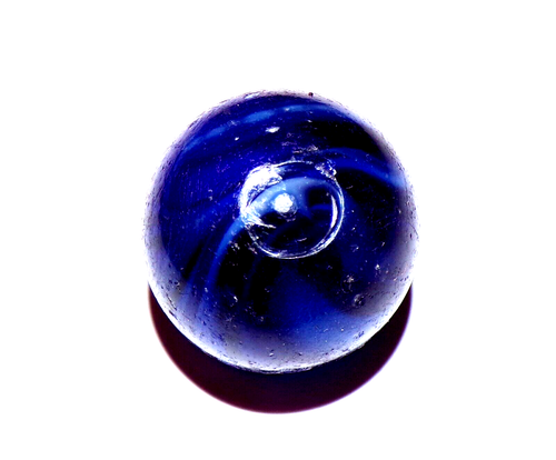 Mármol de escoria o remolino azul translúcido vintage - 0,90" - fabricante desconocido - Imagen 4 de 5