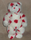 Vintage Build a Bear Valentine Day White Bear Red Hearts Plush Stuffed Bab 14.5”
