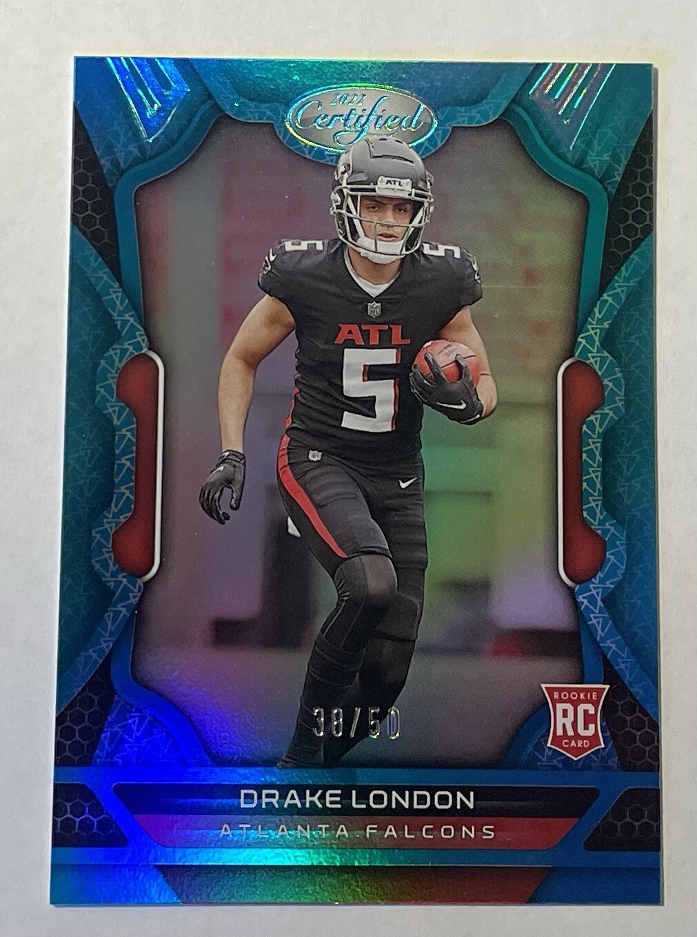 2022 Panini Certified Mirror Teal #112 Drake London Rc Rookie Serial #d /50